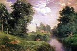 Thomas Moran Canvas Paintings - A Long Island River